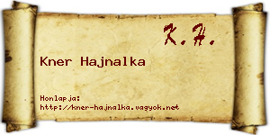 Kner Hajnalka névjegykártya